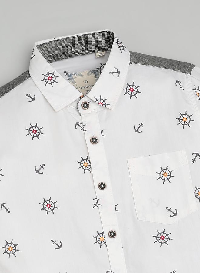 Infinity Kids Nautical Print Cotton Shirt - Image 3