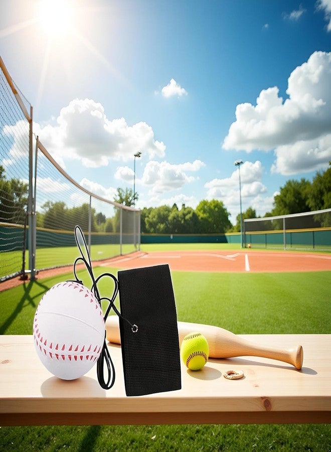 WaigN White Wrist Return Ball, Sports Wrist Balls on a String, Rubber Rebound Bouncy Wristband Balls on Elastic String Sports Reaction for Wrist Exercise or Play Tennis, Baseball（2.36 in） - Image 3
