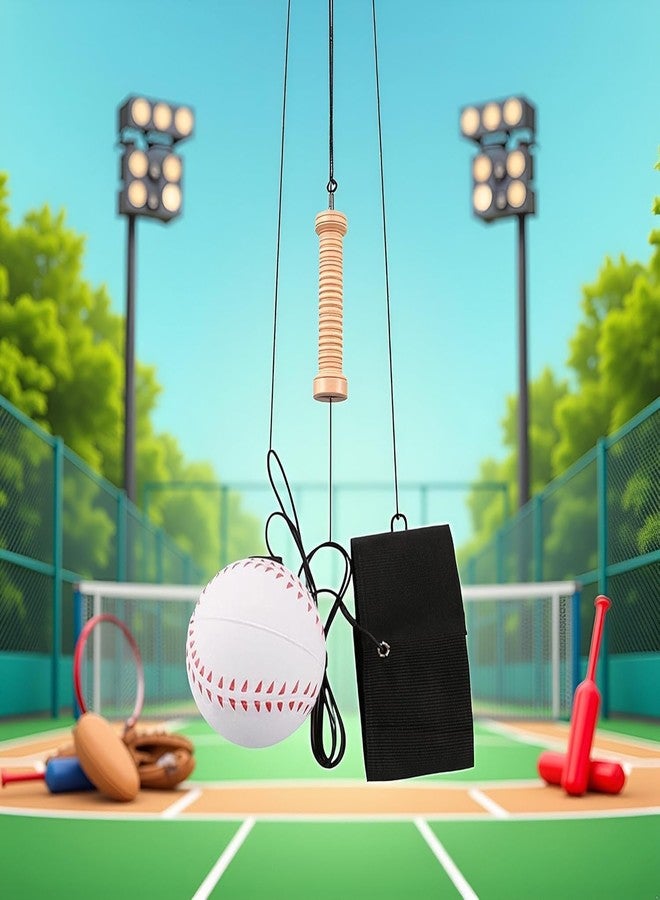 WaigN White Wrist Return Ball, Sports Wrist Balls on a String, Rubber Rebound Bouncy Wristband Balls on Elastic String Sports Reaction for Wrist Exercise or Play Tennis, Baseball（2.36 in） - Image 2