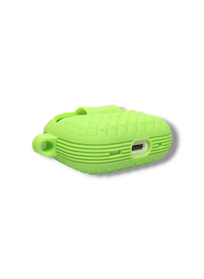 AirPods Pro 2 Silicone Case with Stylish Ribbed Design - Phosphor Green  - Image 3