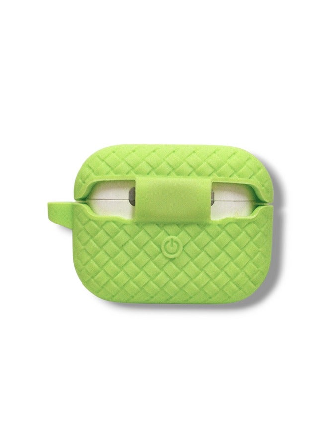 AirPods Pro 2 Silicone Case with Stylish Ribbed Design - Phosphor Green  - Image 4