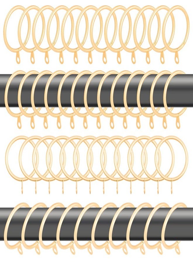 Wision 60 pcs 1.5-Inch Inner Diameter Metal Drapery Rings Curtain Rings with Eyelets, Fits Up to 1 1/4-Inch Rod, Warm Gold - Image 1
