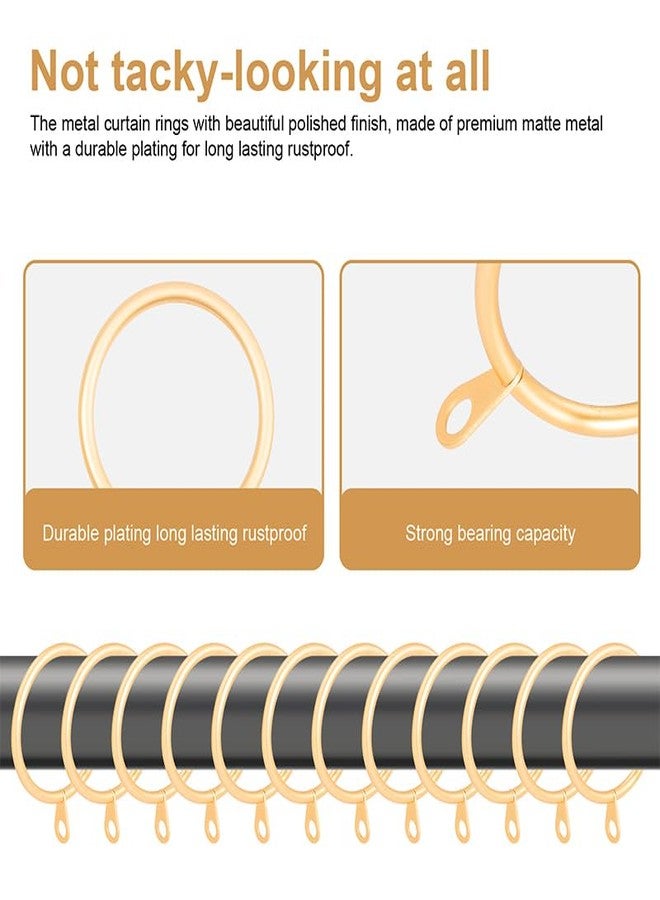 Wision 60 pcs 1.5-Inch Inner Diameter Metal Drapery Rings Curtain Rings with Eyelets, Fits Up to 1 1/4-Inch Rod, Warm Gold - Image 3