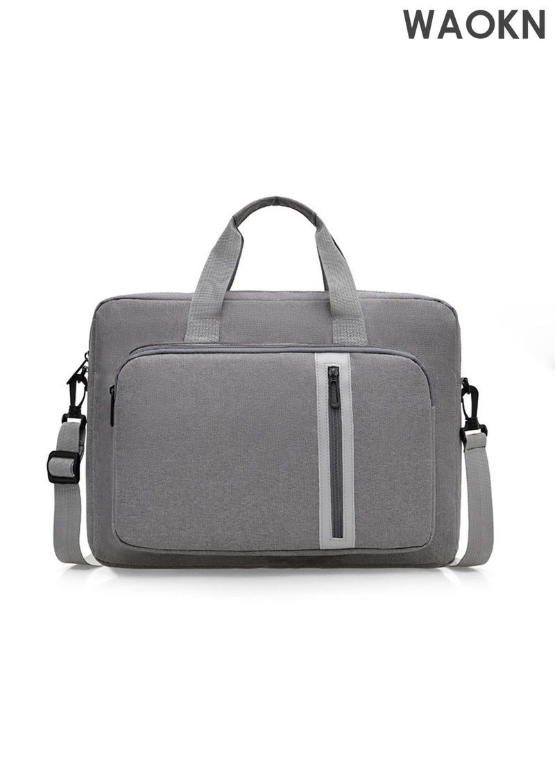 WAOKN Waterproof 15-16 inch lightweight business laptop bag, can be divided into partitions to store MacBook Air, iPad, mouse and data cables, etc , Waterproof, wear-resistant and dirt resistant , unisex , grey . - Image 1