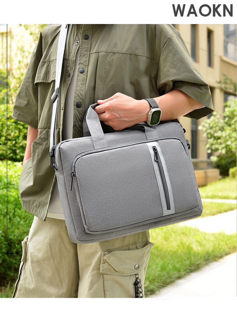 WAOKN Waterproof 15-16 inch lightweight business laptop bag, can be divided into partitions to store MacBook Air, iPad, mouse and data cables, etc , Waterproof, wear-resistant and dirt resistant , unisex , grey . - Image 4