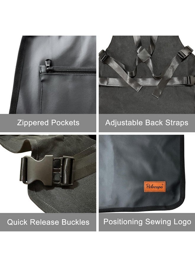 Pelocapa Barber Apron Hair Stylists Tools Leather Apron Professional Waterproof Haircutting Apron with 3 Pockets, Barbershop Pattern - Image 3