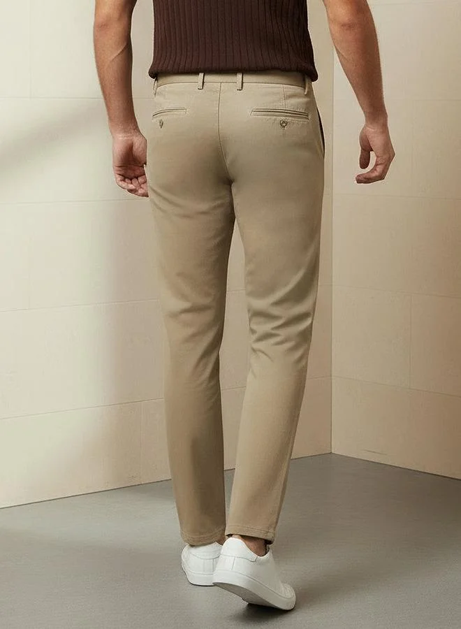 Splash FAV BEIGE Smart Regular Fit Trousers for Men | Best Price UAE