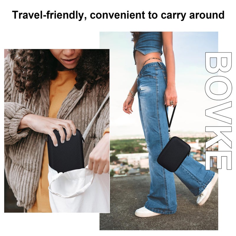 BOVKE Carrying Case for Fujifilm X100VI / X100V / X-E5 Digital Camera, Extra Mesh Pocket for Fuji Camera Accessories Charging Cables, Black - Image 2