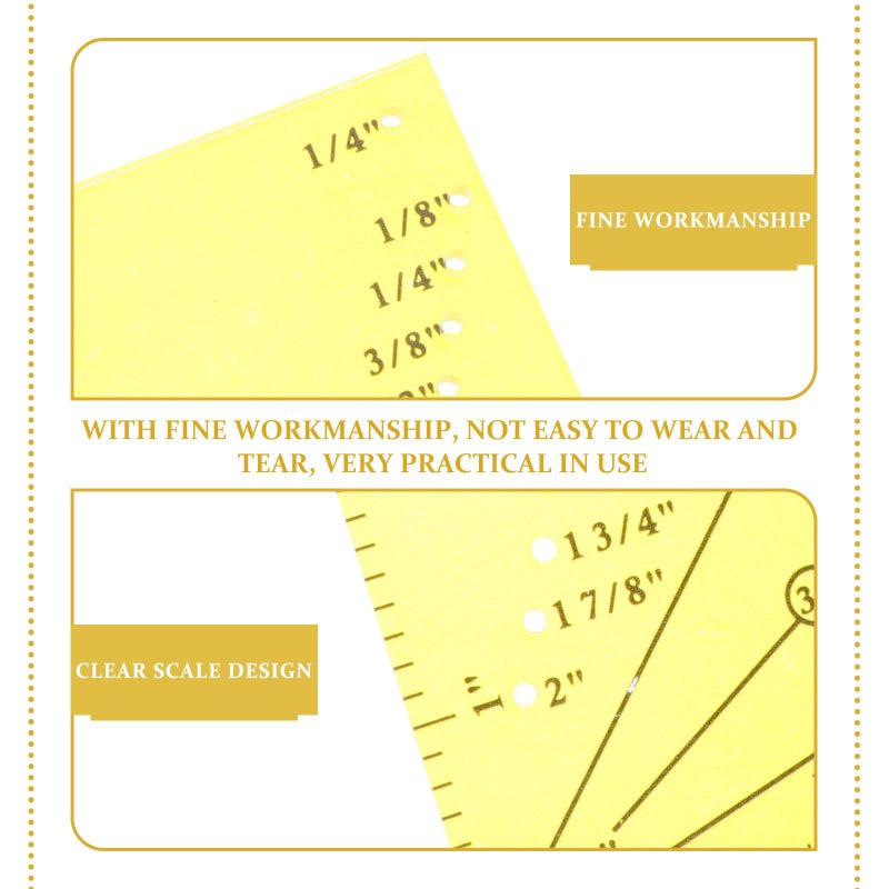 Yellow Acrylic Sewing Seam Allowance Ruler Tailor Craft Tool for DIY Quilting and Patchwork - Image 5