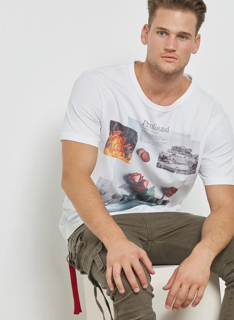 Profound Aesthetic Fire Printed T-Shirt