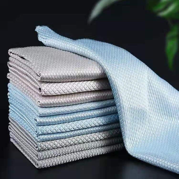 Fish Scale Cloth Lazy Rag Scale Grid Leaves No Marks Fish Linn Cloth Wipe Glass Cloth Leaves No Water Stain Cleaning Cloth Washing Cloth - Image 3