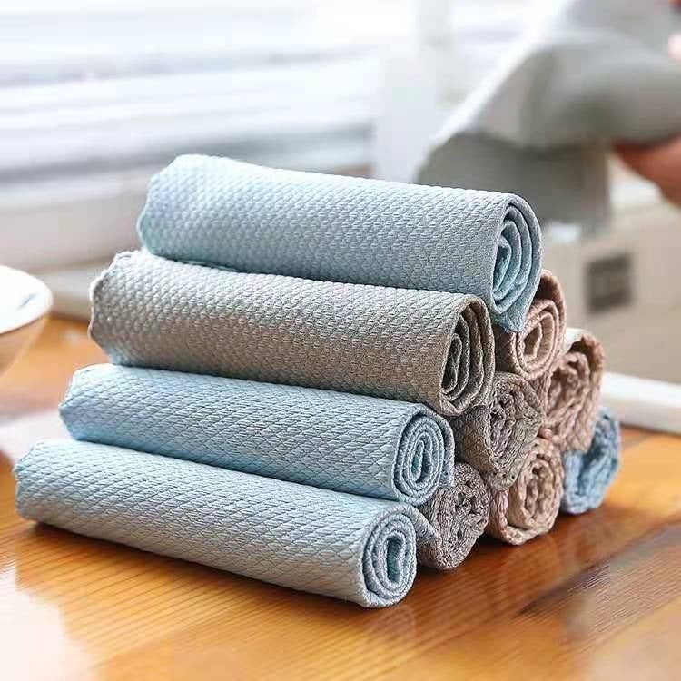 Fish Scale Cloth Lazy Rag Scale Grid Leaves No Marks Fish Linn Cloth Wipe Glass Cloth Leaves No Water Stain Cleaning Cloth Washing Cloth - Image 4