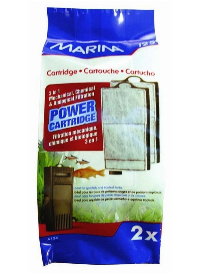 Marina Marina I25 Power Cartridge, Replacement Aquarium Filter Media, 2-Pack, A134  - Image 1
