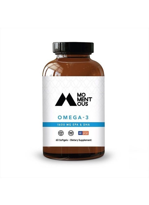 Omega-3 1600mg Daily Fish Oil Supplement with EPA and DHA - NSF Certified for Sport