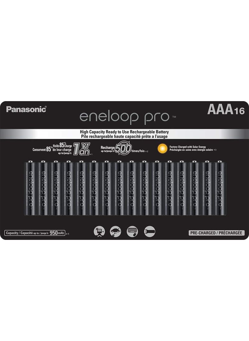 eneloop Eneloop Panasonic BK4HCCA16FA pro AAA High Capacity NiMH PreCharged Rechargeable Batteries 16Battery Pack  - Image 1