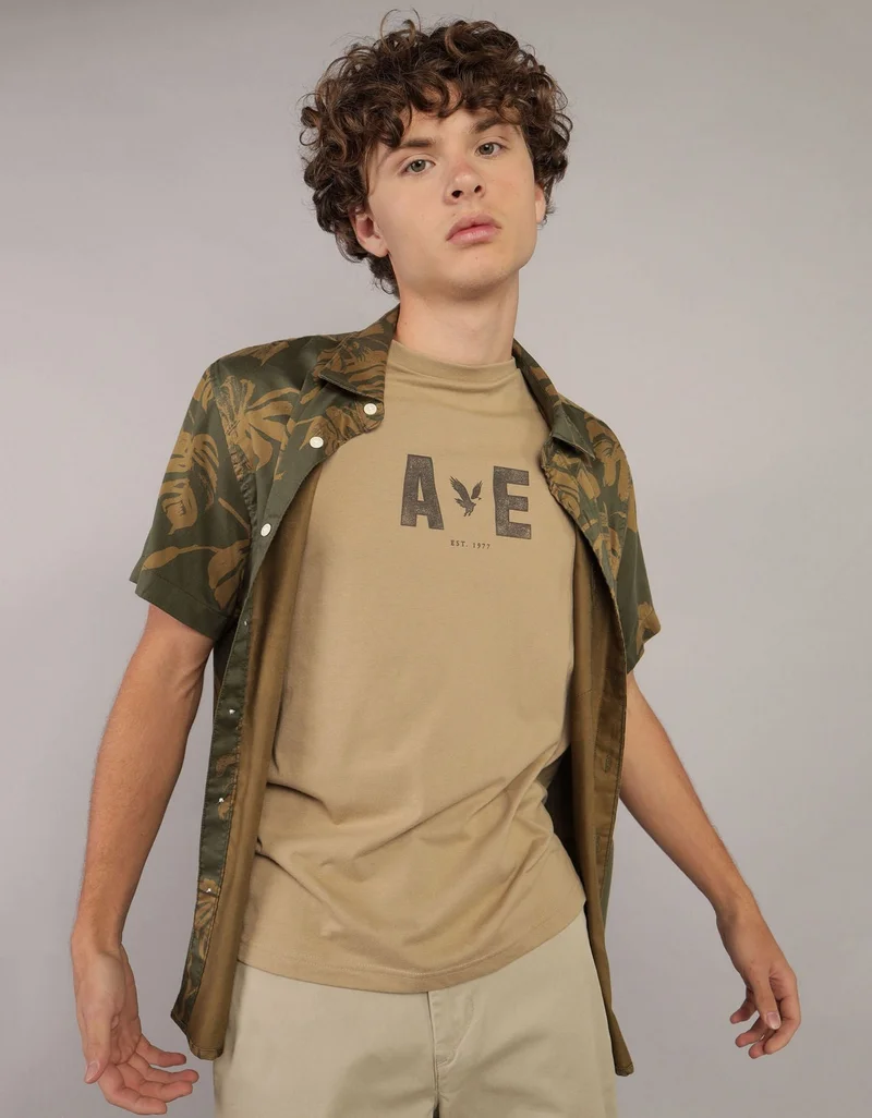 AE Poolside Tropical Button-Up Shirt