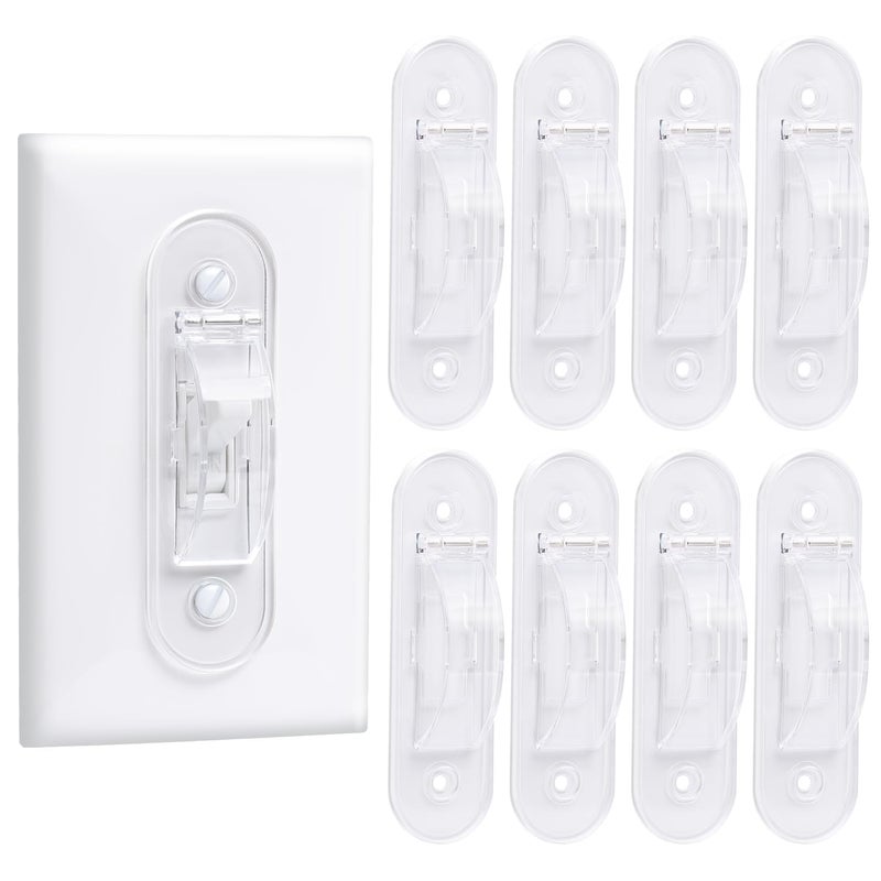 CLYMENE Wall Switch Guard Childproof Light Switch Cover Guard Toggle Style Light Switch Protection Lock Toggle Switch in On or Off Position 8 Pack Clear - Image 2