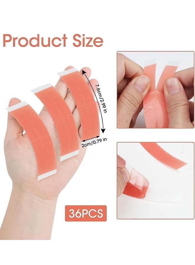 Wig Tape, 36 Pieces of Waterproof Strong adhesive Double-Sided Lace Wig Tape (Red (1/4)) - Image 3