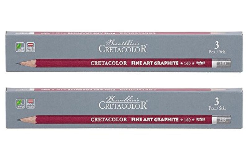 Cretacolor Cleos Fine Art Graphite HB Set of 3 Pencils (Pack of 2) - Image 2