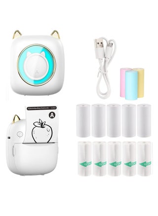 Mini Printer Portable, Pocket Thermal Printer with 13 Rolls Paper,Bluetooth Wireless Smart Printer for Pictures/Retro-Style Photos/Receipts/Notes/Lists/Label/Memo/QR Codes with Android or iOS APP - pzsku/ZA85DE49D4030A9036967Z/45/_/1695640546/29517a6f-5b8f-4aaa-8a06-2acd4c97083b