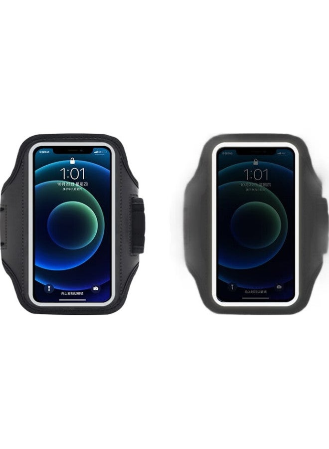 Smorss Sports Phone Armband, Outdoor Cycling Running Arm Strap, 6.7 Inches Suitable, For Apple 13 Pro Max Farmland Blue/Huawei Mate 40 Pro/Xiaomi Mix 4 Black - Image 1