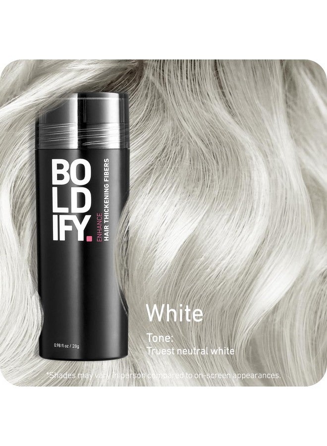 BOLDIFY Hair Fibers (28g) Fill In Fine and Thinning Hair for an Instantly Thicker & Fuller Look - Best Value & Superior Formula -14 Shades for Women & Men - WHITE - Image 2