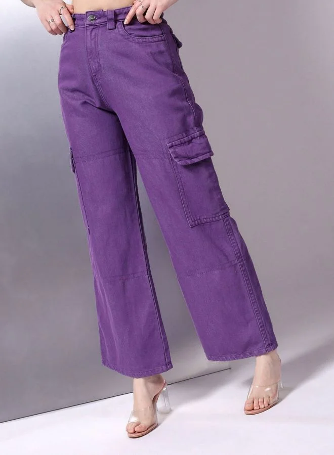 مرفوعة Women Oversized Fit Printed High Rise Jeans