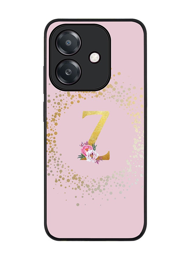 Stylizedd For Oppo A5i Case,Slim fit Camera Protection, Shockproof Thin Phone cover  - Custom Monogram Floral - Z  (Pink )