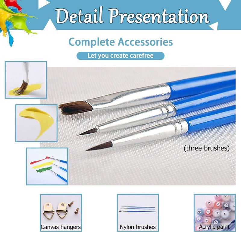 TREXEE DIY Paint by Numbers Kit for Adults Kids & Beginners,Dandiya Girl DIY Oil Painting by Numbers on Canvas Acrylic Painting by Numbers (40 * 50cm)(Without Frame) - Image 5