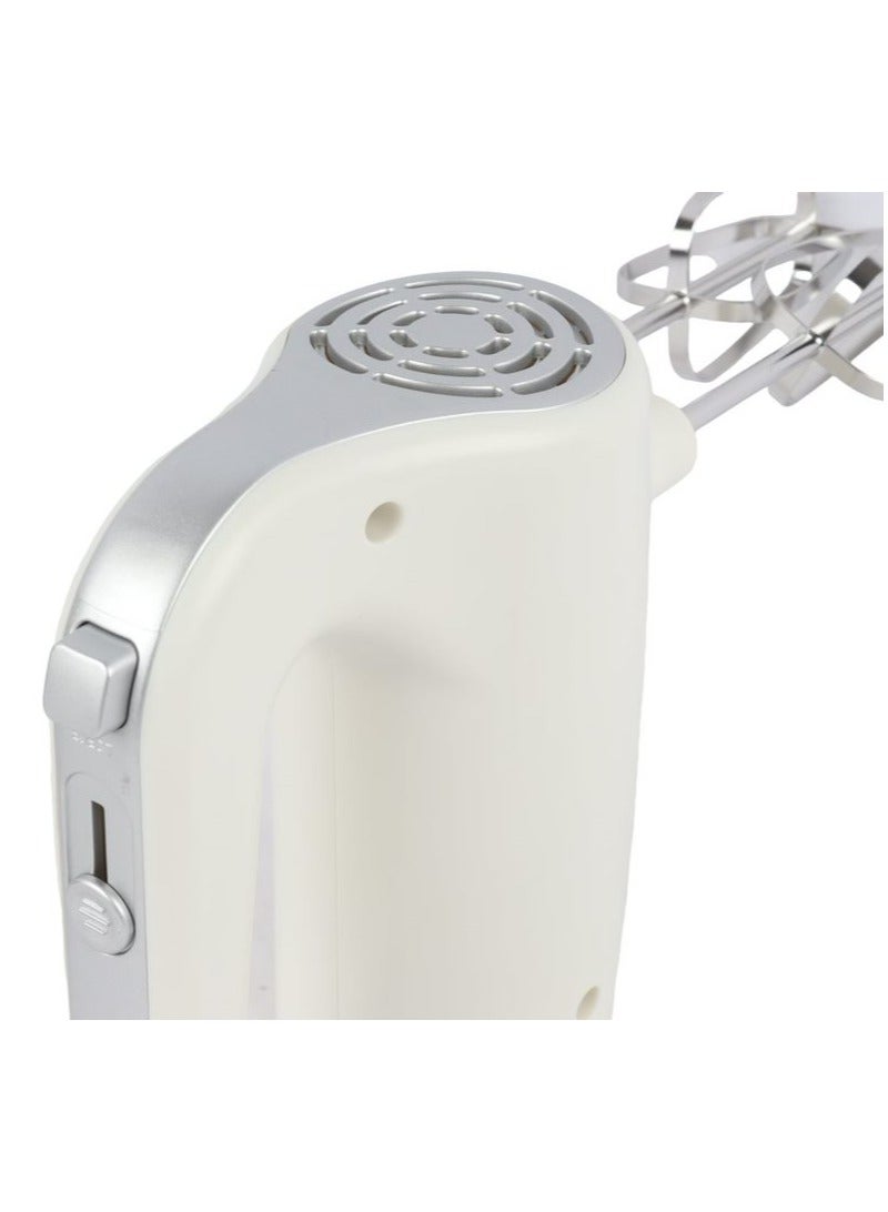 كروس خلاط يدوي مع مضربين لخفق البيض والكريمة خطافان لخلط العجين 150 وات أبيض - Image 2