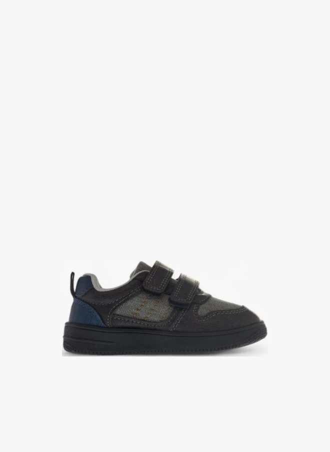 Panelled Sneakers With Hook And Loop Closure