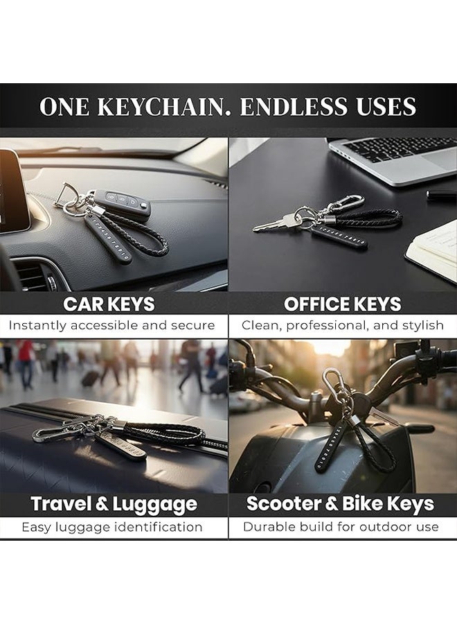2PCS Anti-lost Car Keychain with Phone Number Card Keyring Phone Number Plate Key Ring Auto Vehicle Key Chain Accessories - Image 3