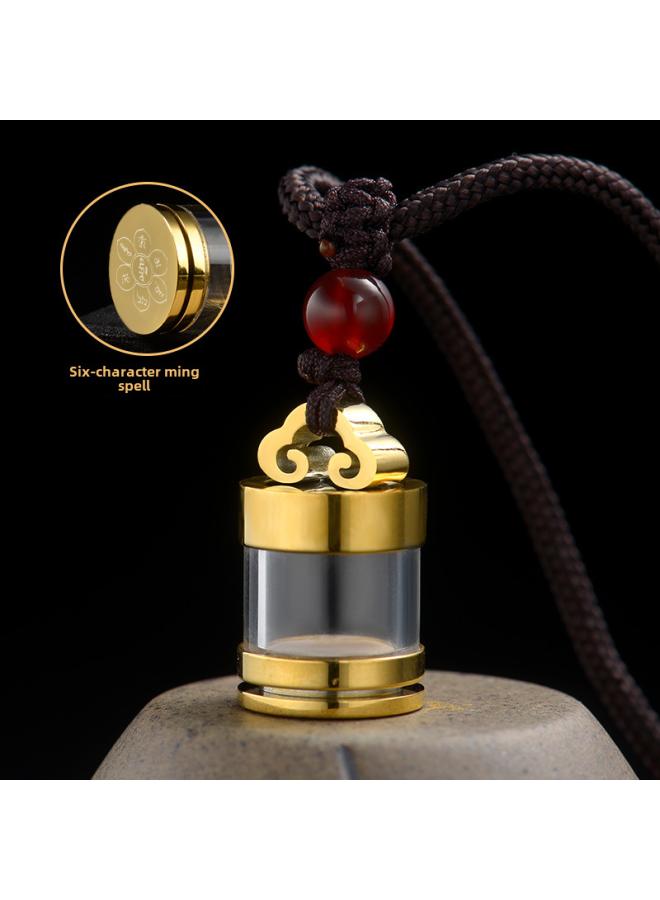 Titanium Steel Hollow Pendant Can Be Opened Cinnabar Pendant Crystal Pendant Gabu Bottle Stainless Steel Diy Accessories