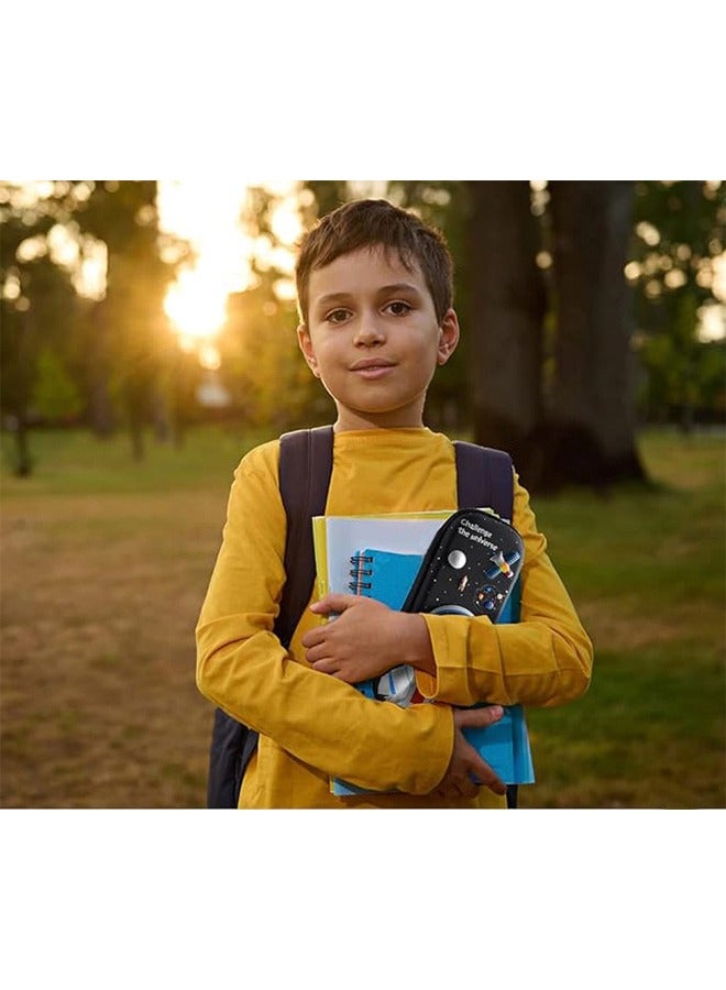 Pencil Case for Kids Boys 3D Astronaut Large Capacity Waterproof Pencil Box with Compartments Pen Pouch Cloth faced pencil case for Kindergarten and School Creative Pencil Case (Royal Blue)