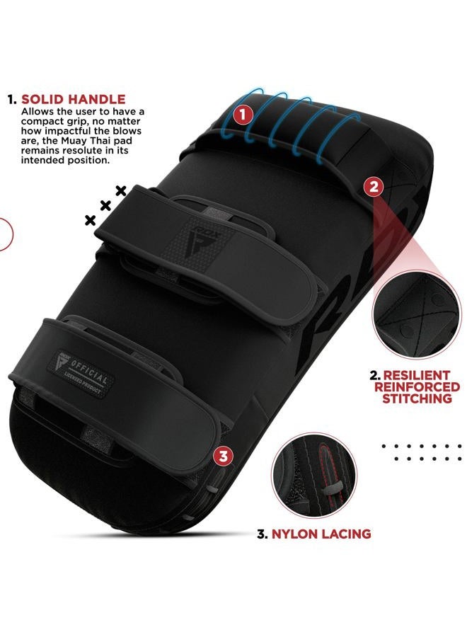 Rdx Punch Pad for Martial Arts, Curved Kickboxing Pads, Muay Thai Training, Maya Hide Leather Boxing Punch Pad, MMA Thai Pads, Trainer Pads, Boxing Pads (One Pad Only) - Image 2