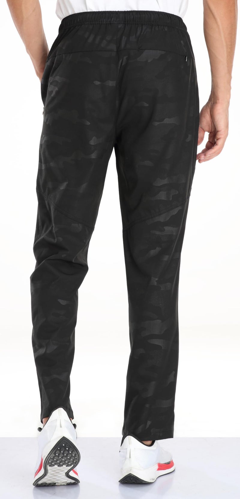 AIRIKE Sweatpants for Mens Outdoor Casual Lightweight Quick Dry Polyester Workout Exercise Sports Trousers with pokcets (Camouflage Black 40) - Image 2