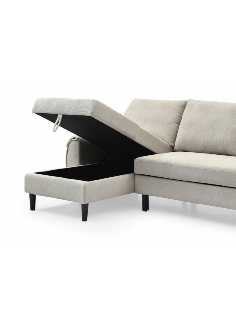 هومزمارت كنبه دائرية خشب سويدي و مخمل - بيج - Image 3