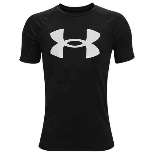 Under Armour Boys Tech Big Logo Short Sleeve T-Shirt , Black (001)/White , X-Large - Image 3