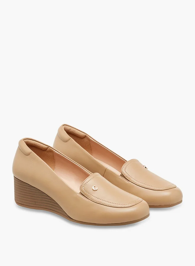 Le Confort Solid Wedge Heel Loafers