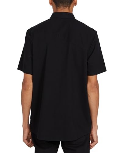 Volcom قميص فولكوم للرجال إيفريت أوكسفورد بأكمام قصيرة وزر، أسود جديد، كبير جداً أمريكي - Image 2