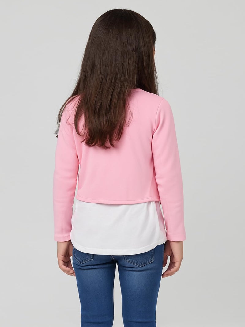 KRYPTIC Kids Girls Crop Length Cotton Shrug – Soft Lightweight Open Front Layer for Stylish Everyday Wear - Image 2