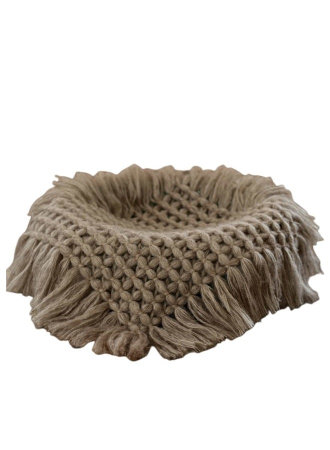 Vedory Newborn Baby Photography Props Blanket Posing Aid for Girl Boy Photo Shoot Baskets Filler Posing Stuffer Background Blanket (Grey Camel) - Image 1