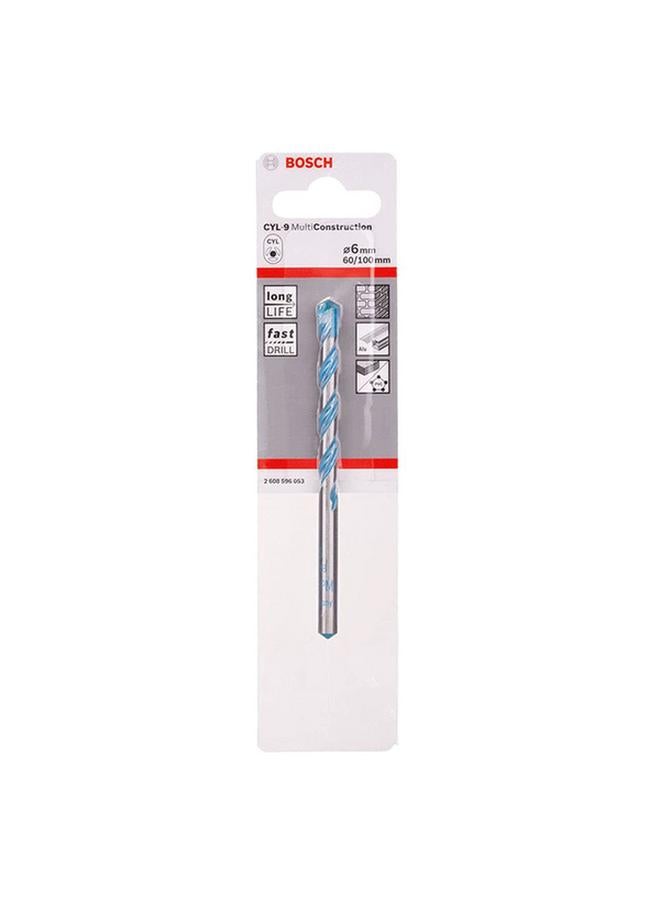BOSCH CYL-9 MultiConstruction Drill Bit Silver and Blue 6 x 100mm JE2 608 596 053  - Image 3