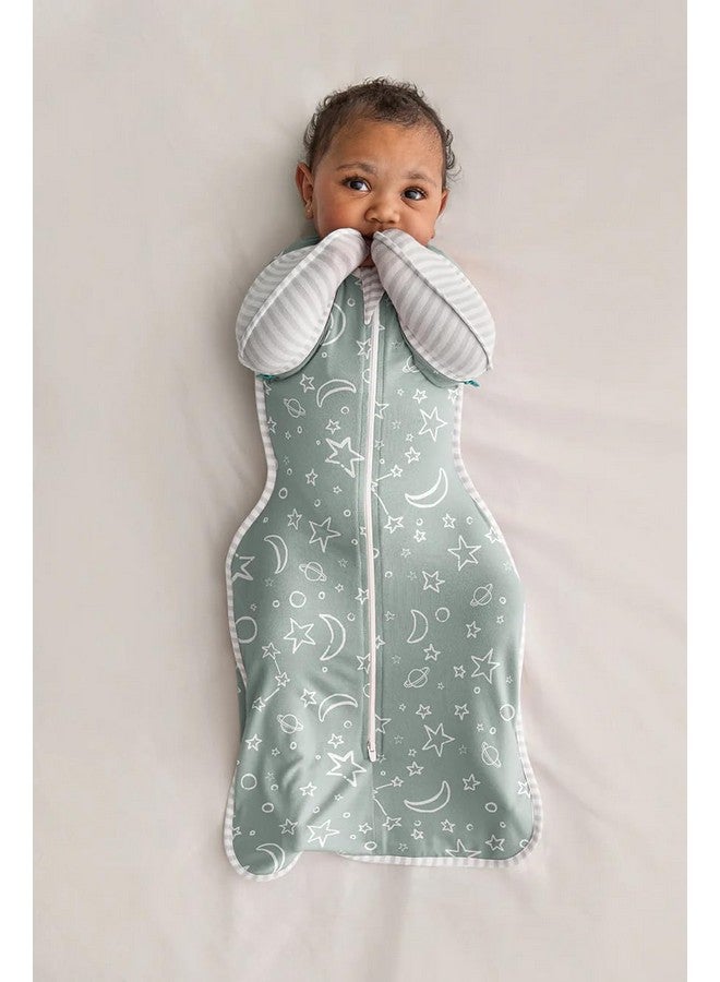 Love to Dream Swaddle Up Transition Bag Viscose Bamboo, Large (8.5-11kg), Ideal for Moderate Room Temperatures (20-24°C), 1.0 TOG, Olive Stars & Moon - Image 2