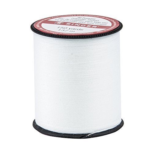 SINGER 150yard All Purpose Polyester Thread 1Pack White Model60100