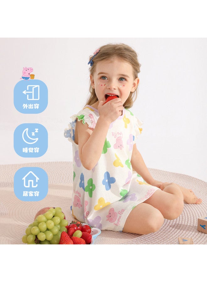 peppa Pig Summer Moisture-wicking Soft Sleep Dress For Baby Sweet Air-conditioning Outfit - Image 4
