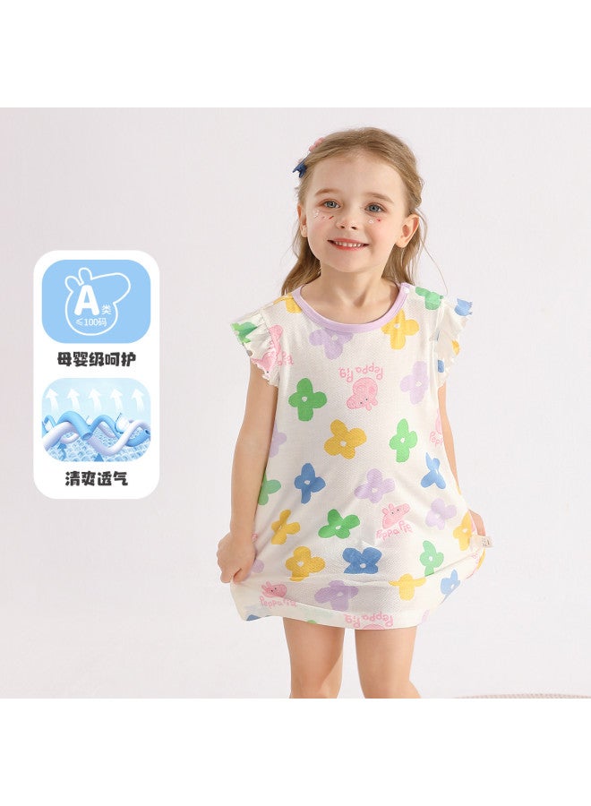 peppa Pig Summer Moisture-wicking Soft Sleep Dress For Baby Sweet Air-conditioning Outfit - Image 2