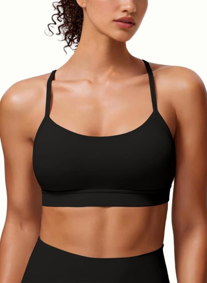 MIRITY Padded Y-Back Sports Bra for Women - Racerback Low Impact Spaghetti Strap for Yoga Workout Top - Image 2