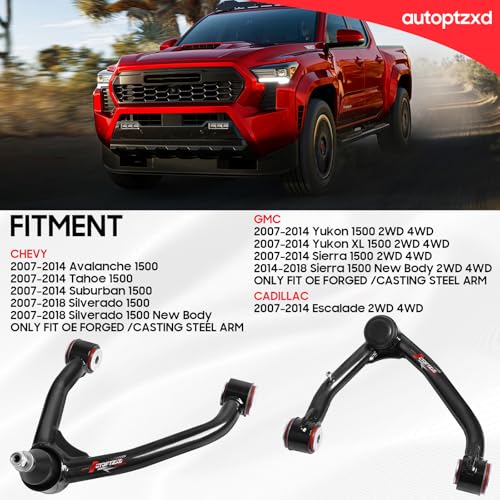 Autoptzxd 2-4" Upper Control Arm for 2007-2018 Chevy Silverado 1500 Tahoe/ 07-14 Suburban 1500/ Avalanche, Front Control Arms Compatible with 2007-2018 GMC Sierra 1500 Yukon & Cadillac Escalade - Image 3