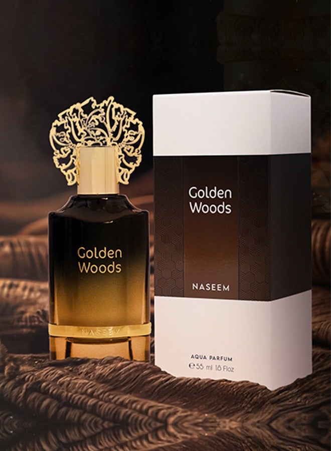 Naseem Golden Woods Aqua Parfum 55 ML | Luxury Perfume for Unisex | Natural, Alcohol Free, Long Lasting Fragrance - Image 1